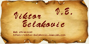 Viktor Belaković vizit kartica